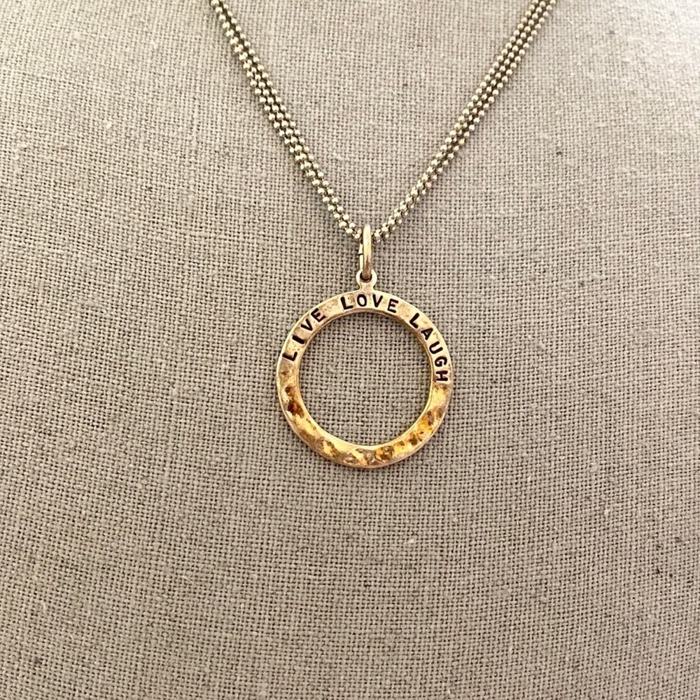 Live, Love, Laugh 925 Sterling Necklace and Pendant